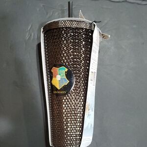 Wizarding world of Harry Potter spiked gunmetal metallic tumbler‎ with straw new